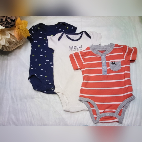 Carter's Other - Carter's Baby Boy 3pc Short Sleeve Onesie Bodysuit Bundle Size 3M